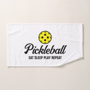 Eat sleep play repeat cute pickleball sports towel