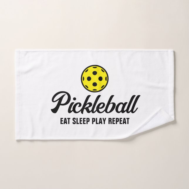 Eat sleep play repeat cute pickleball sports towel (Hand Towel)