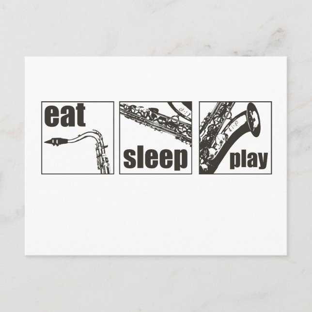 Eat Sleep Play Sax Postcard (Front)