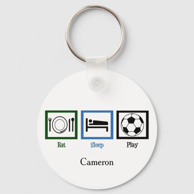 Eat Sleep Play Soccer Keychain (Front)