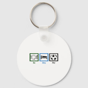Eat Sleep Play Soccer Kids Futbol T Shirt Keychain