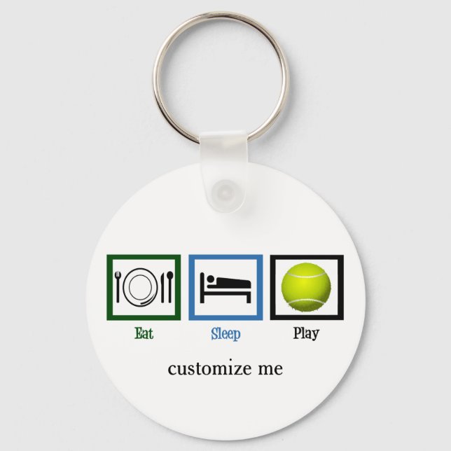 Eat Sleep Play Tennis Keychain (Front)