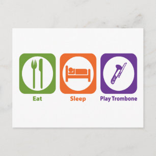Eat Sleep Play Trombone Postcard