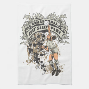 Eat, Sleep, Play Volleyball Kitchen Towel