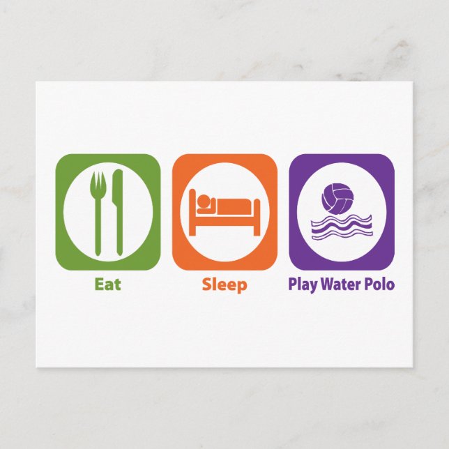 Eat Sleep Play Water Polo Postcard (Front)