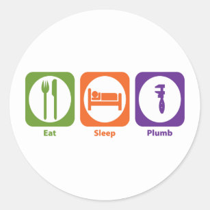 Eat Sleep Plumb Classic Round Sticker