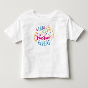 Eat Sleep Plushies Repeat   Funny Colourful Cute Toddler T-shirt