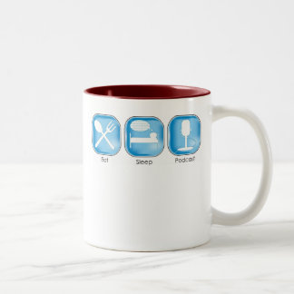 Eat Sleep Podcast Two-Tone Coffee Mug