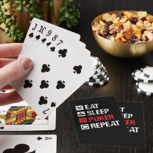 Eat sleep poker repeat word art  playing cards