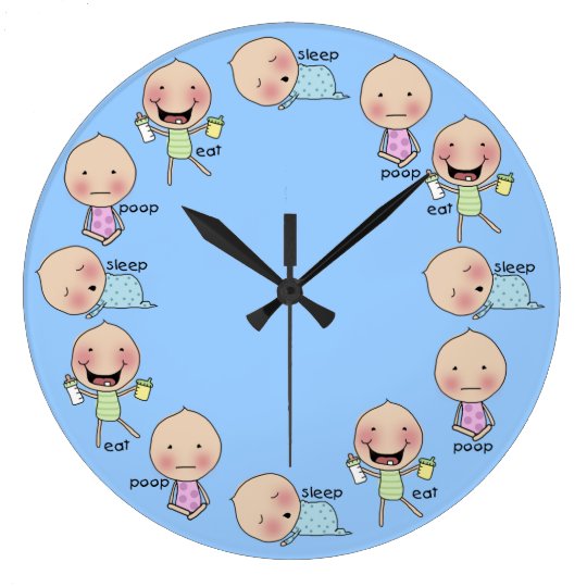 Eat Sleep Poop Baby Nursery Clock Zazzle Ca