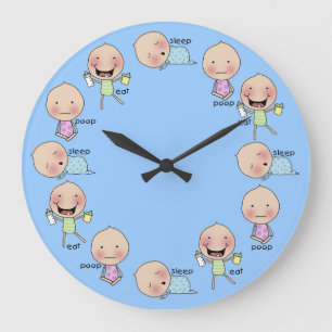 Eat-Sleep-Poop-Baby Nursery Clock