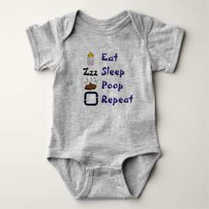 Eat Sleep Poop Repeat Baby Bodysuit