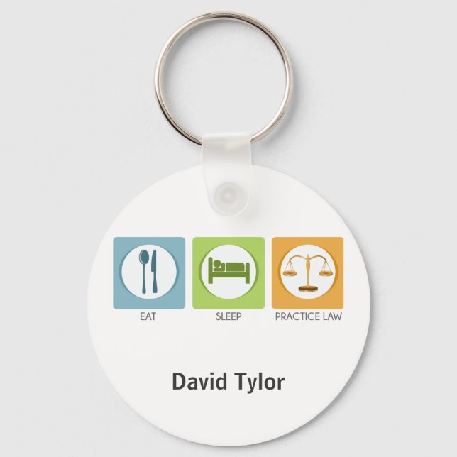 Eat sleep, practice law keychain (Front)