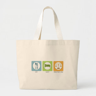 Eat sleep, practice law large tote bag