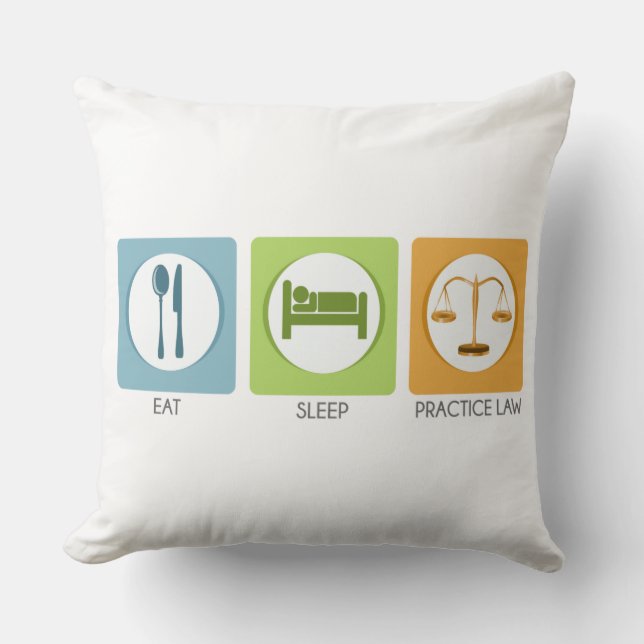 Eat sleep, practice law throw pillow (Front)
