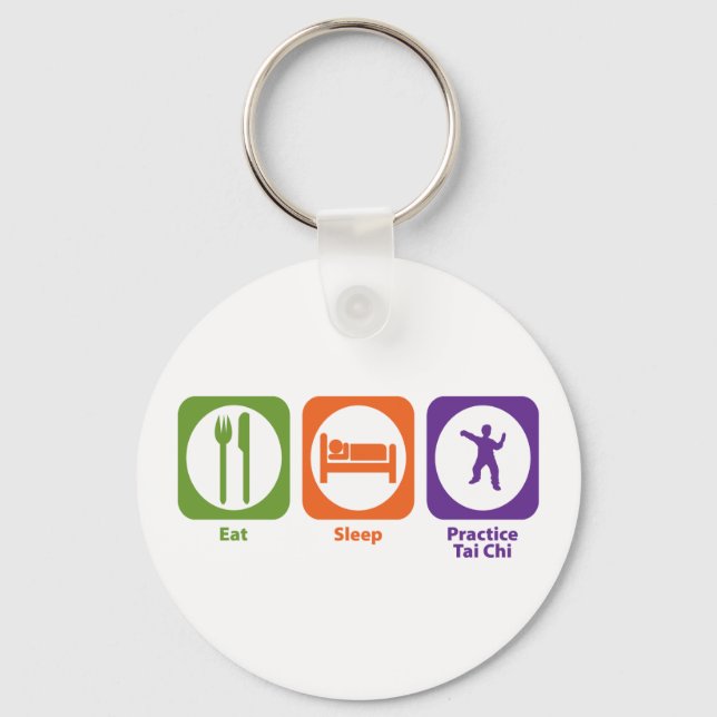 Eat Sleep Practice Tai Chi Keychain (Front)
