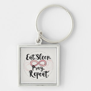 Eat, Sleep, pray proverb Keychain