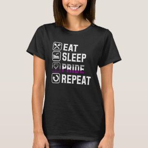 Eat Sleep Pride Repeat Asexual Pride Flag Month Pa T-Shirt