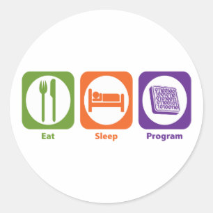 Eat Sleep Program Classic Round Sticker