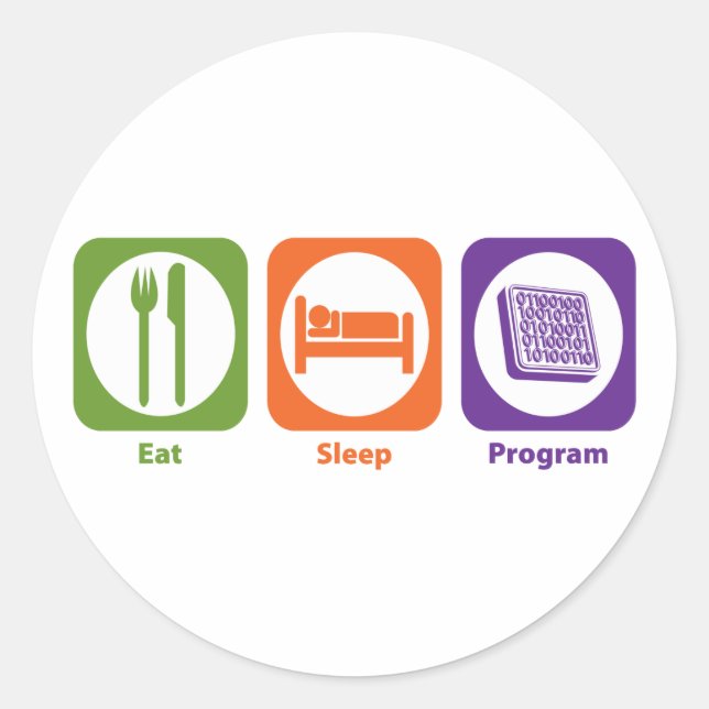 Eat Sleep Program Classic Round Sticker (Front)