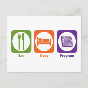 Eat Sleep Program Postcard