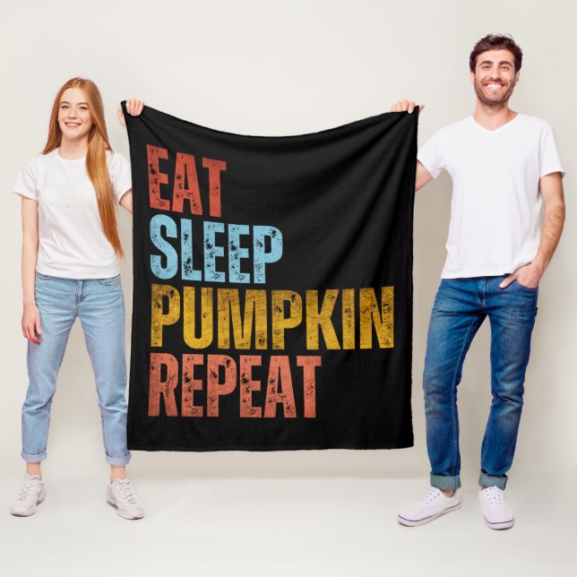 EAT SLEEP PUMPKIN REPEAT FLEECE BLANKET (In Situ)