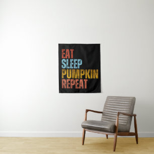 EAT SLEEP PUMPKIN REPEAT TAPESTRY