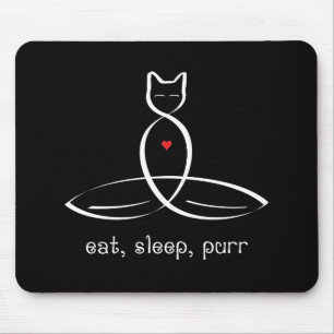 Eat Sleep Purr - Fancy style text. Mouse Pad