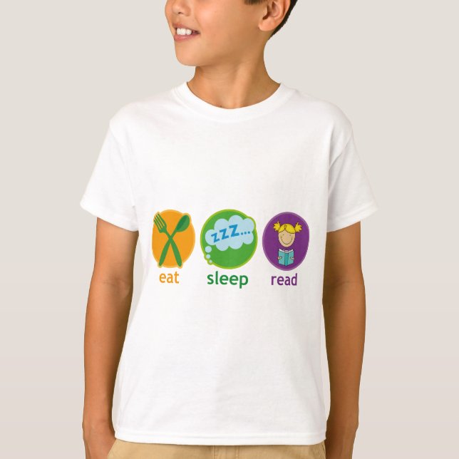 Eat Sleep Read Booklover Girl Gift T-Shirt (Front)