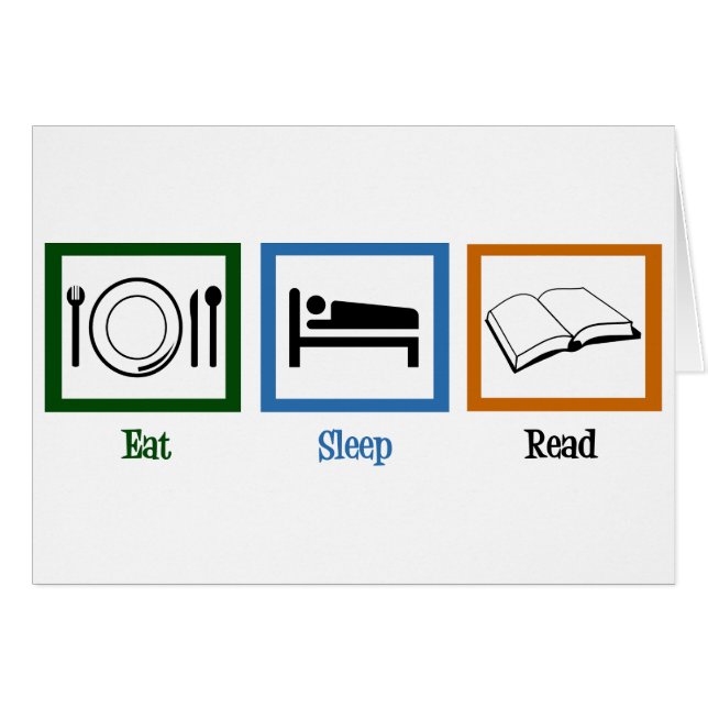Eat Sleep Read Books Funny Bookworm Card (Front Horizontal)