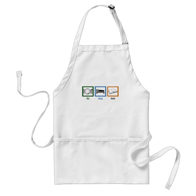Eat Sleep Read Books Funny Bookworm Standard Apron (Front)