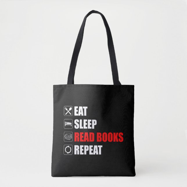 Eat. Sleep. Read Books. Repeat Tote Bag (Front)
