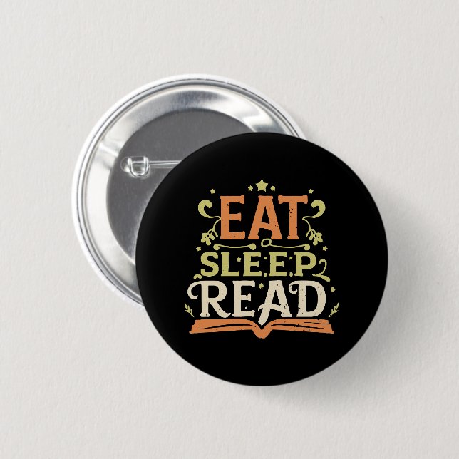 Eat Sleep Read, Funny Reading 2 Inch Round Button (Front & Back)