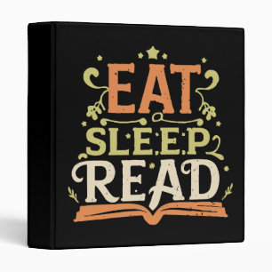 Eat Sleep Read, Funny Reading Binder