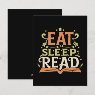 Eat Sleep Read, Funny Reading Holiday Card