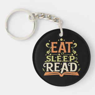 Eat Sleep Read, Funny Reading Keychain
