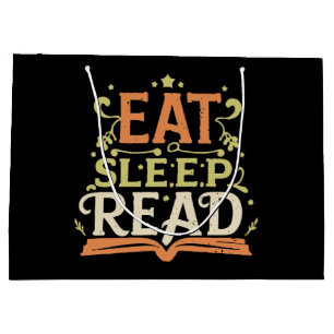 Eat Sleep Read, Funny Reading Large Gift Bag