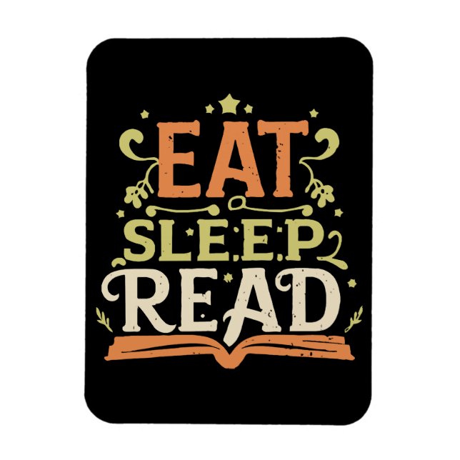Eat Sleep Read, Funny Reading Magnet (Vertical)