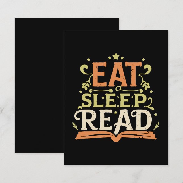 Eat Sleep Read, Funny Reading RSVP Card (Front/Back)