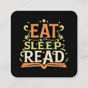 Eat Sleep Read, Funny Reading Square Business Card
