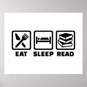 Eat sleep read poster