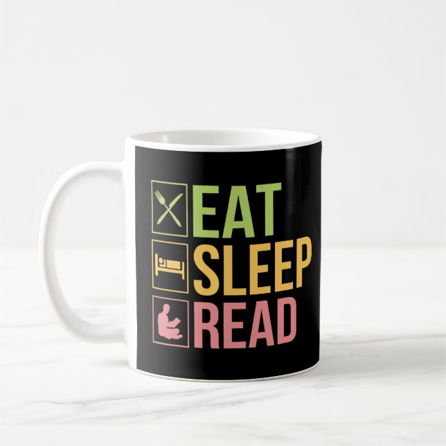Eat Sleep Read Reading Nerd Book Coffee Mug (Left)
