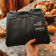 EAT SLEEP READ REPEAT Bookish embroidered Hoodie