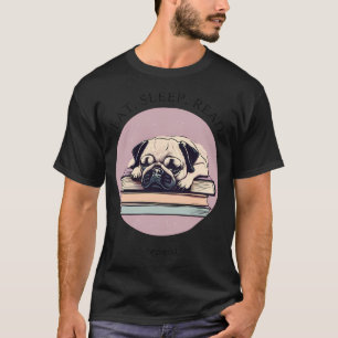 Eat sleep read repeat books bookwarm booklover fun T-Shirt