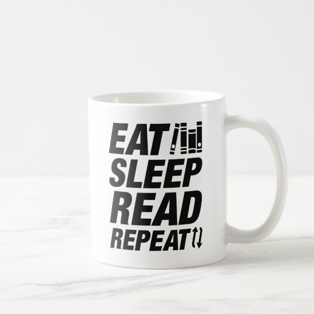 Eat Sleep Read Repeat Coffee Mug (Right)
