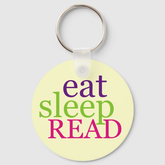 Eat, Sleep, READ - Retro Keychain (Front)