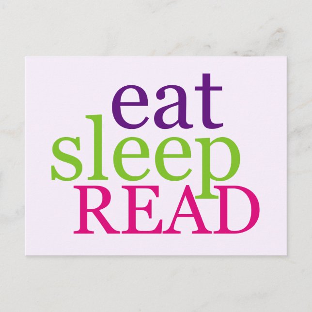 Eat, Sleep, READ - Retro Postcard (Front)