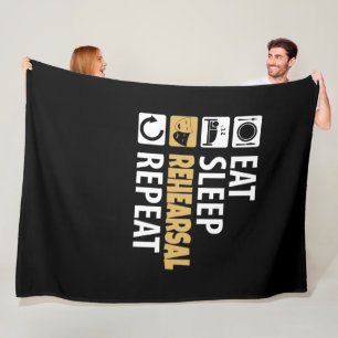 Eat Sleep Rehearsal Repeat Fleece Blanket