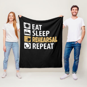 Eat Sleep Rehearsal Repeat Fleece Blanket