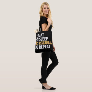 Eat Sleep Rehearsal Repeat Tote Bag